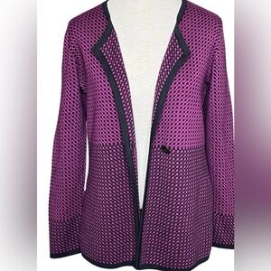 Pendleton Purple And Black Reverse Weave One Button Cardigan XLP Cotton Preppy